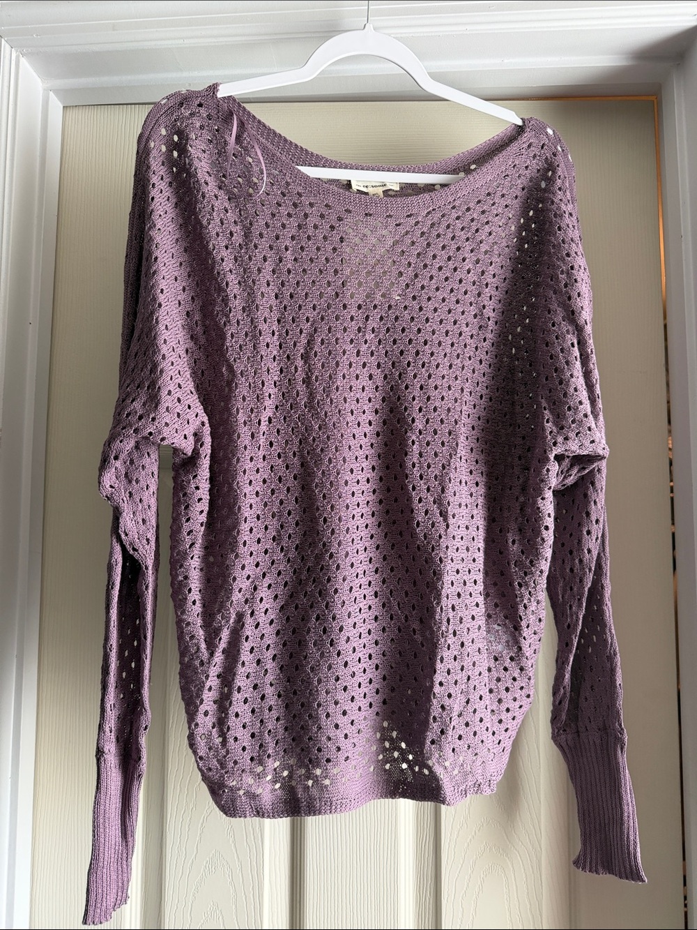 NWT ee:some Purple Open Knit Lightweight Sweater M/L